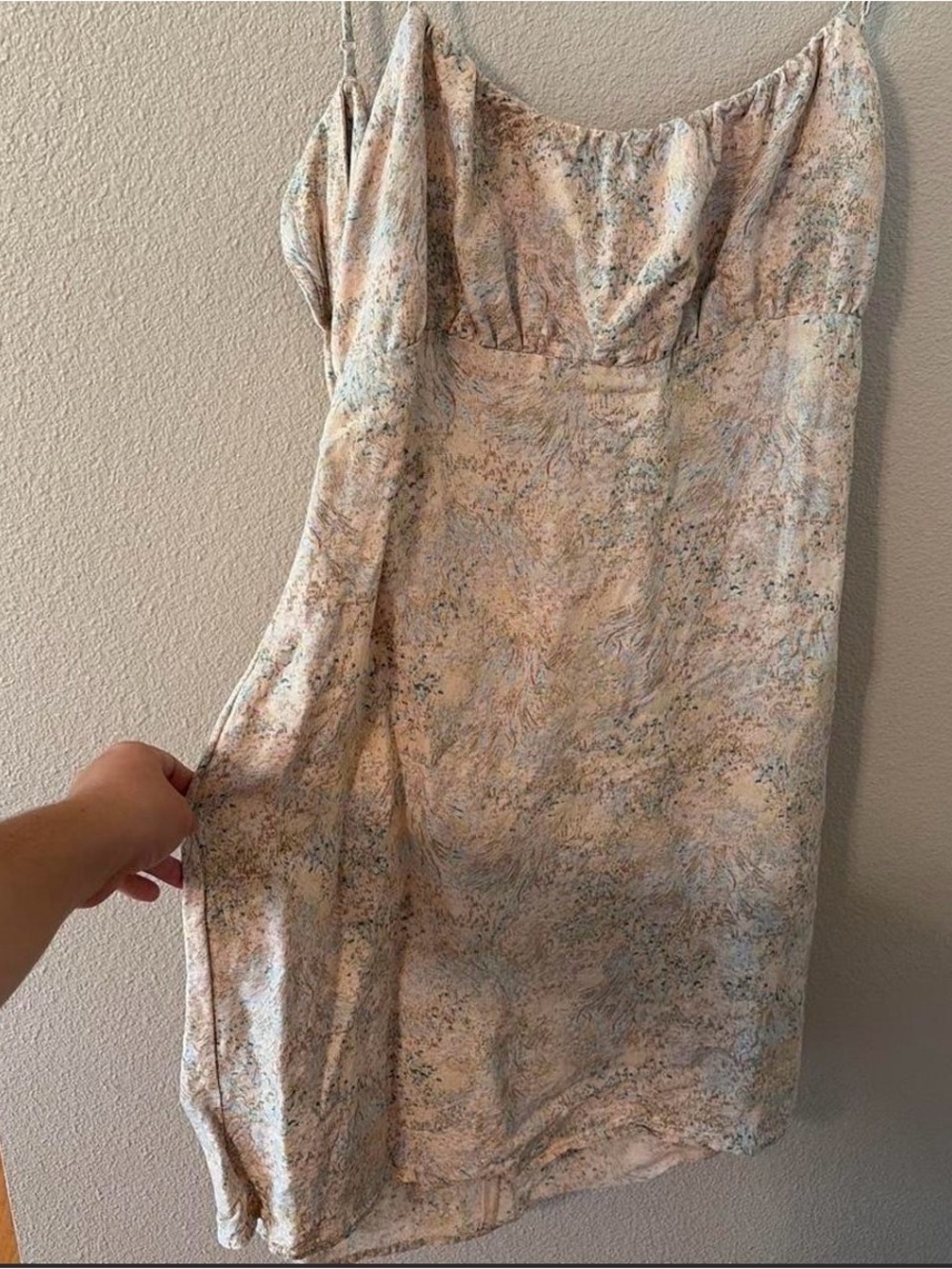 H&M Cream Floral Linen Dress